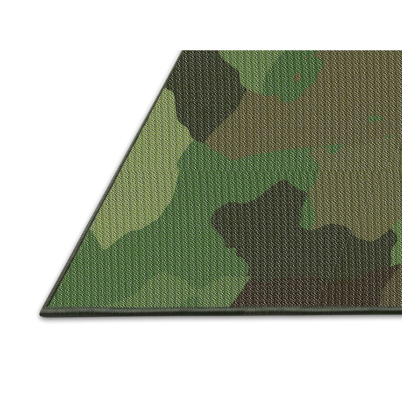Tapis décoratif vert camouflage, Rectangle 5 pi x 7 pi