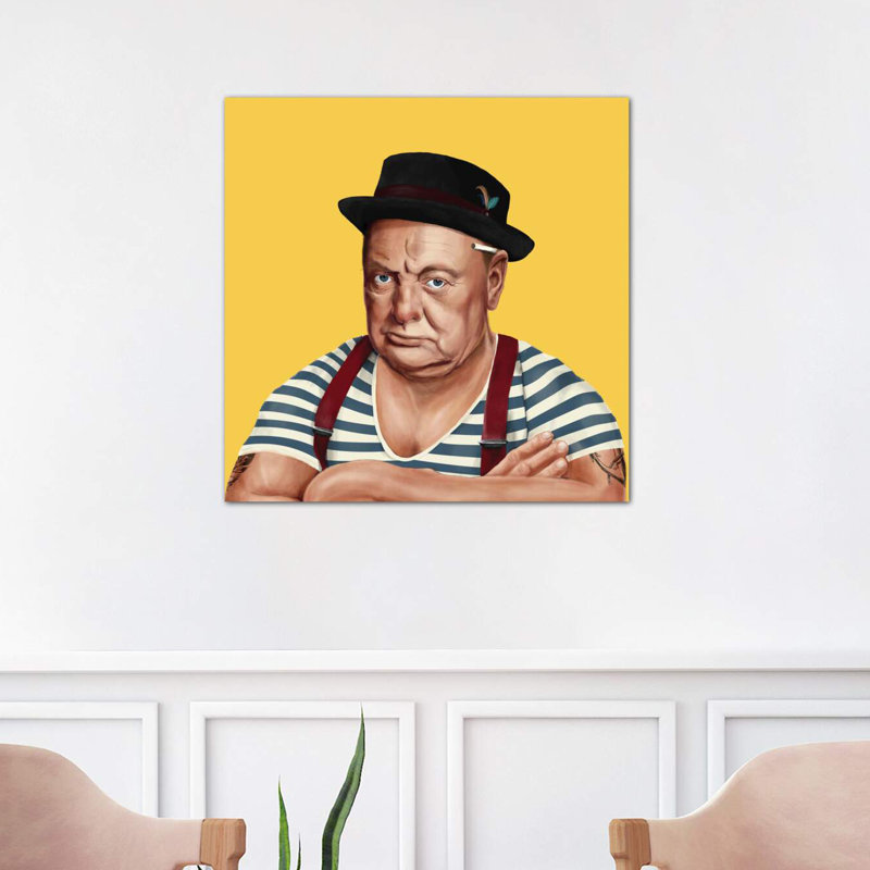 « winston churchill » par amit shimoni-impression, H 18 po x l 18 po x P 1,5 po, Toile tendue