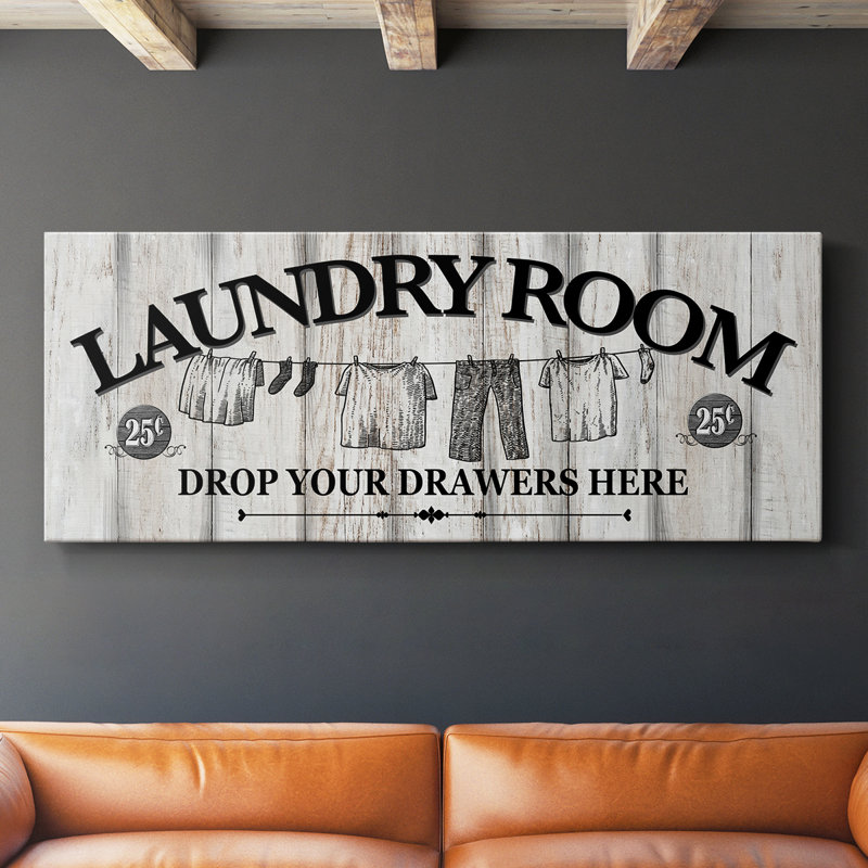 Laundry Room Sign- Gallery Wrapped Canvas -Ready to Hang, 16" H x 40" W