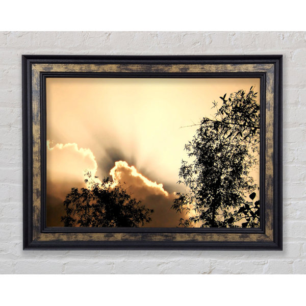 Sun Rays Frame Image Bright Star Heavens Sunrays - Single Picture Frame Print | Wayfair.co.uk