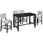 Ensemble de salle à manger 5 pièces à hauteur de comptoir, table élégante classique et 4 chaises-842975346