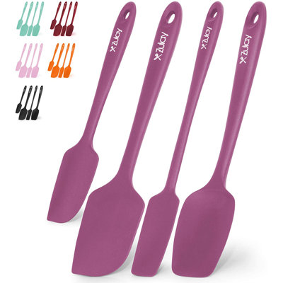 Zulay Kitchen 4pc Silicone Spatula Set Heat Resistant Silicone Tools for Cooking Baking Mixing