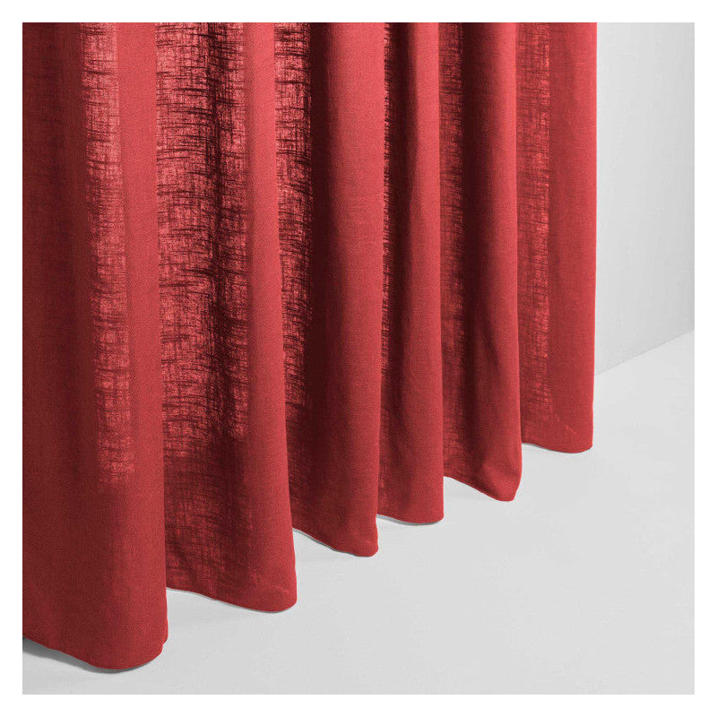 Bellavista Semi Sheer Curtain Single Panel, Bright Red, Width 145 x Drop 280cm