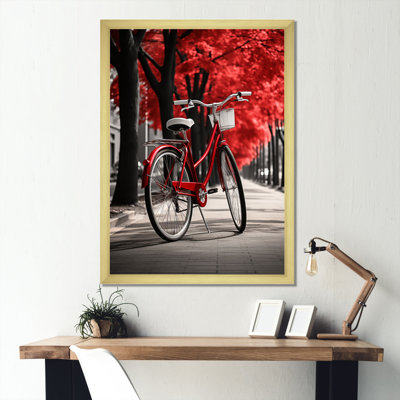 Lizzaicyclie bicyclette ivoire encadrée sur toile