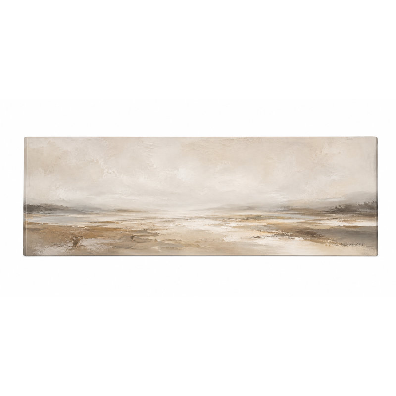 Art mural sur toile tendue avec paysage abstrait abstrait, L 48 po x H 16 po x P 1,5 po