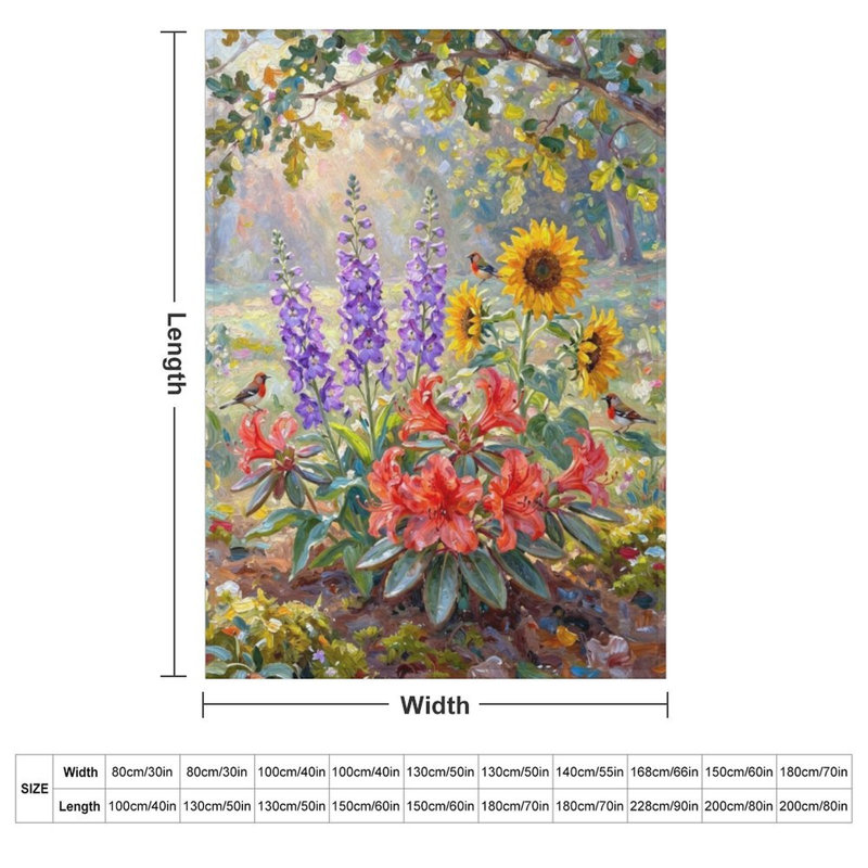 Jeté en flanelle de luxe avec fleurs et oiseaux, couverture douce et douce pour le salon, 30 po x 40 po