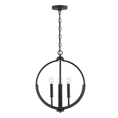 4 - Light Matte Black Sphere Pendant