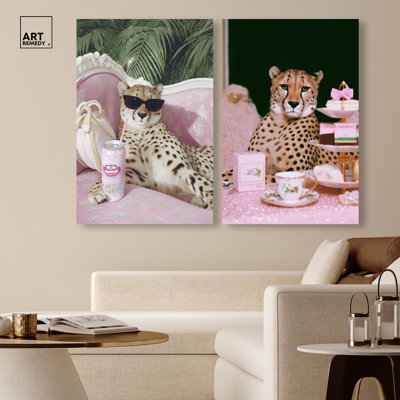Spotted Party Canvas Print Bathroom Wall Decor Set By Art Remedy, Gallery Wrapped, 20 x 30