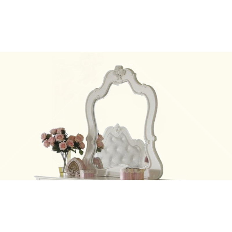 Miroir blanc perle