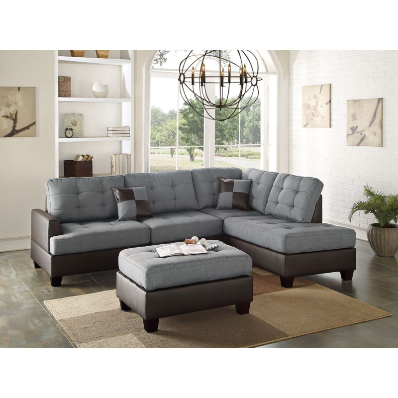 Sofa Sectionals, Gray Linen Blend