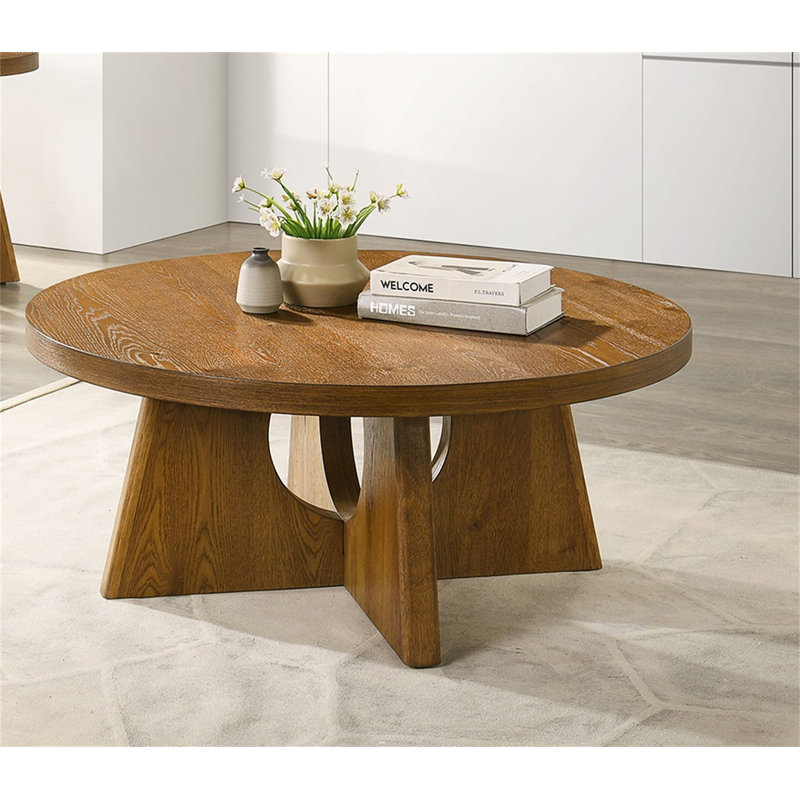 Table basse contemporaine avec base piédestal