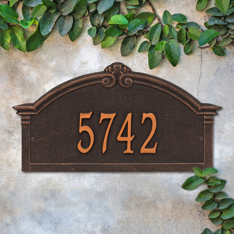 Plaque d'adresse murale sur 1 ligne Roselyn, Noir / argent, Oui