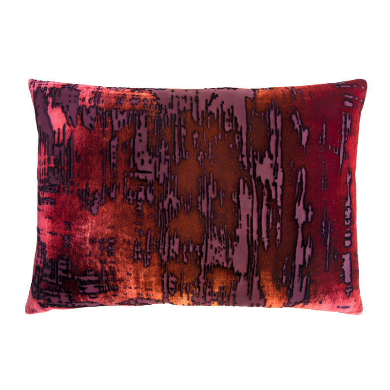 Brush Stroke Lumbar Pillow Cover & Insert, Rectangle 14"H x 20"W, Wildberry