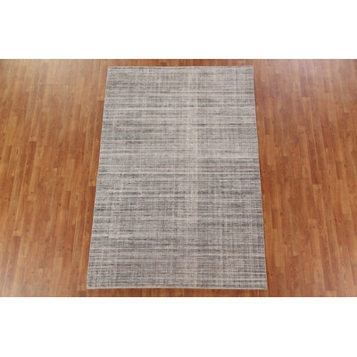 Tapis oriental rayé Gabbeh noué à la main 5 x 8