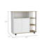 Kitchen Cart, Four Casters , Four Open Shelves, Double Door Cabinet