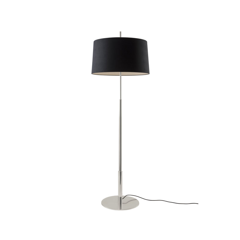 Diana Floor Lamp, Satin Nickel, Black