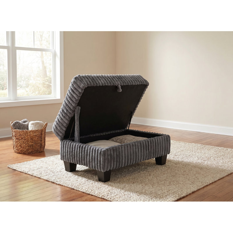Vega Storage Ottoman, Gray
