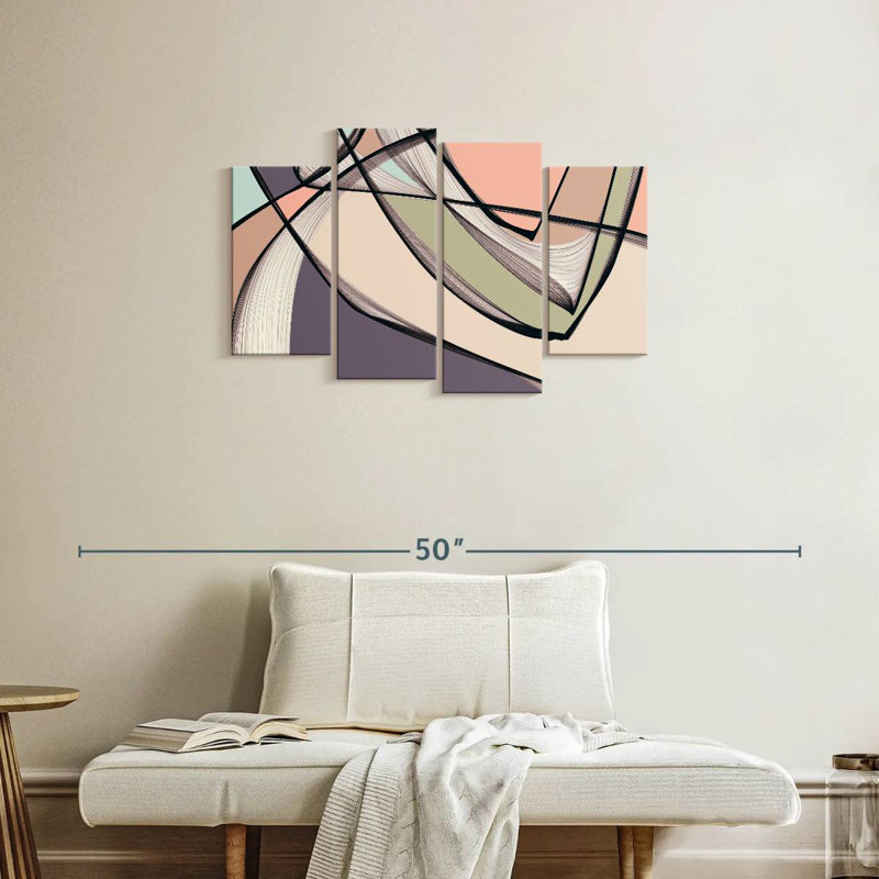 Avery Mid Century Modern Abstract III, H 22 po x l 36 po