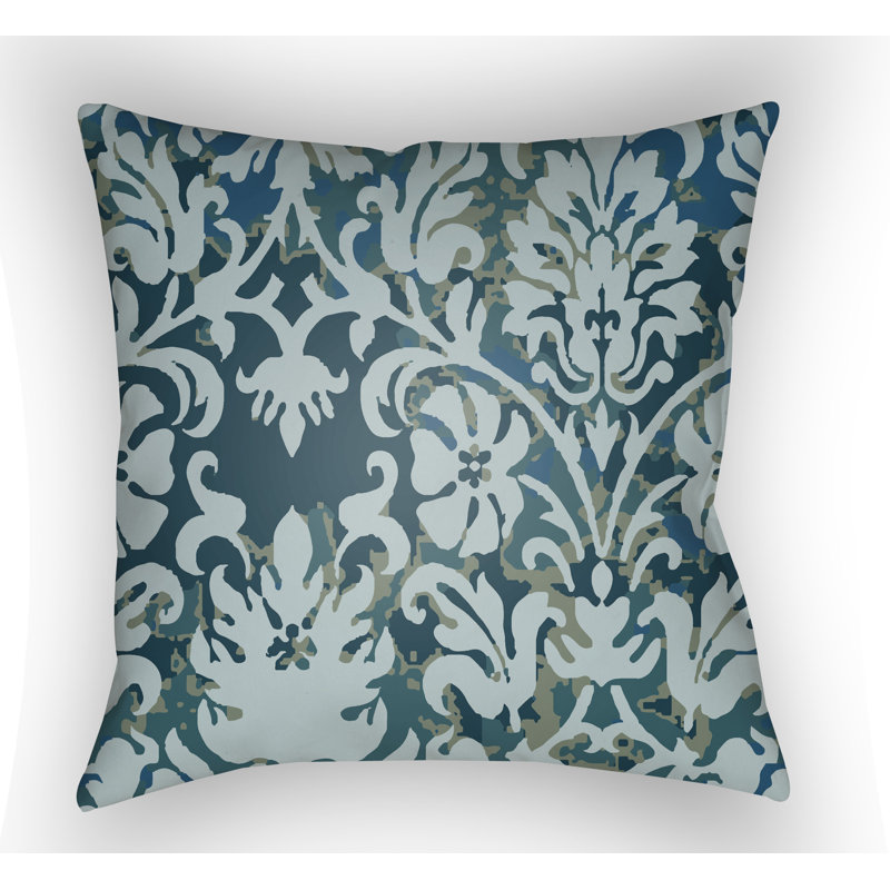 Damask Reversible Throw Pillow, Tan, 20" H x 20" W x 4" D