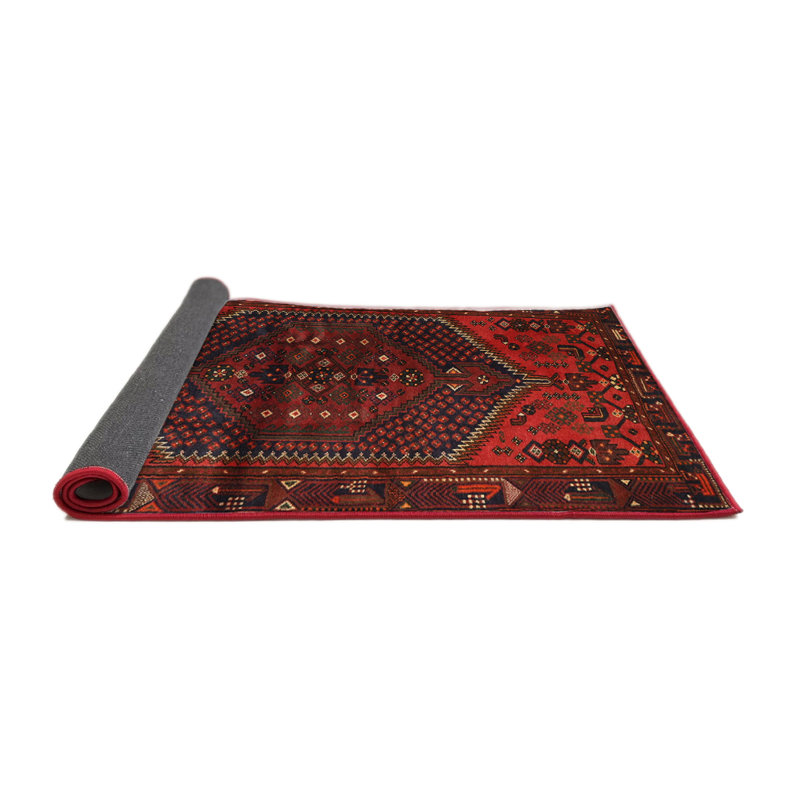 Laine tissée à la machine de style oriental/polyester jaune clair/marron/noir Tapis décoratif, Rond 5 pi
