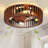 20 Inch DC Motor Flush Mount Ceiling Fan,7 Blade Caged Ceiling Fan with Light,  E26 Socket Wooden Bladeless Ceiling Fan, Remote Control Reversible Ceiling Fan for Bedroom, Living Room, Kitchen