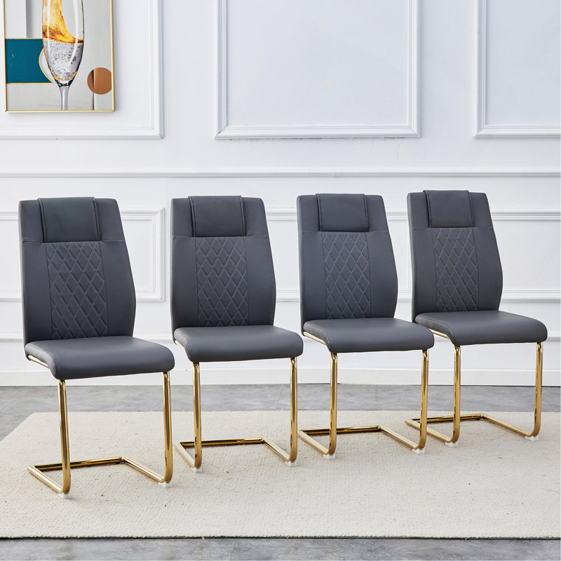 Ensemble de 4 chaises de salle à manger Gold Leg