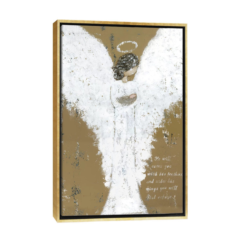 « Heavenly baby » par Ashley Bradley, reproduction d’art, Toile encadrée d'or, H 60 po x l 40po x P 1,5 po, Pas de tapis