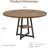 47.2" Round Dining Table for 4‑6, Industrial Kitchen Table with Metal Pedestal Base & Storage Shelf-973922982