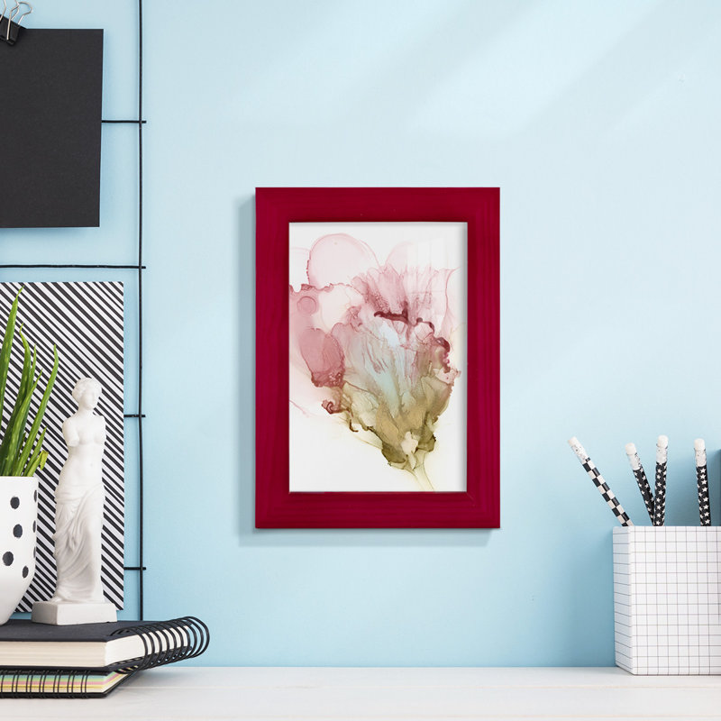 «Abinabi Flowering Pink I», impression encadrée sur papier, Rouge, H 7 po x l 5 po x P 1 po