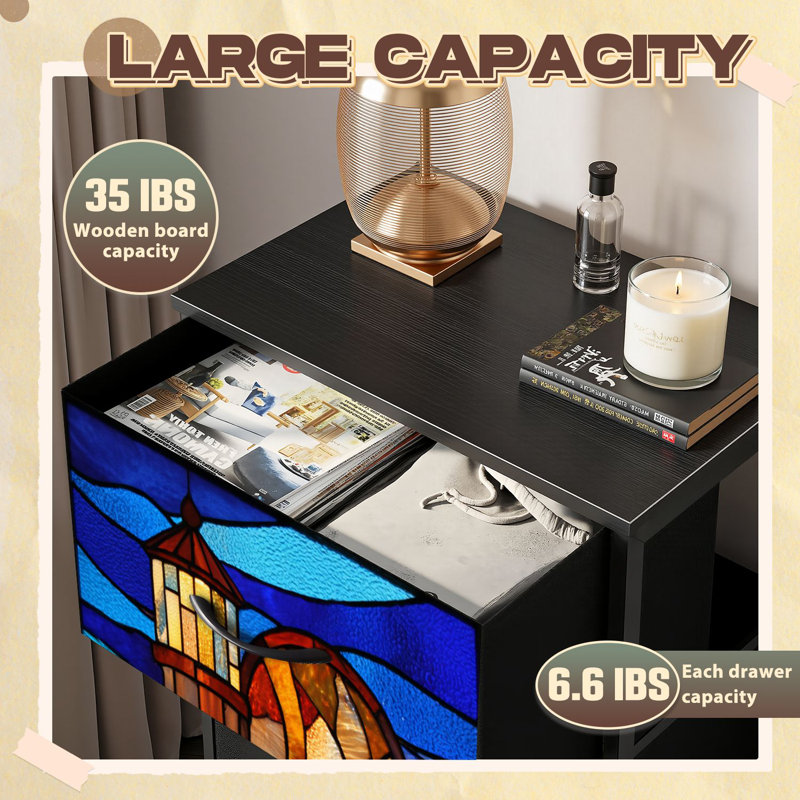 Commode pour chambre à coucher avec 4 tiroirs de rangement Commode en vitrail de style nautique