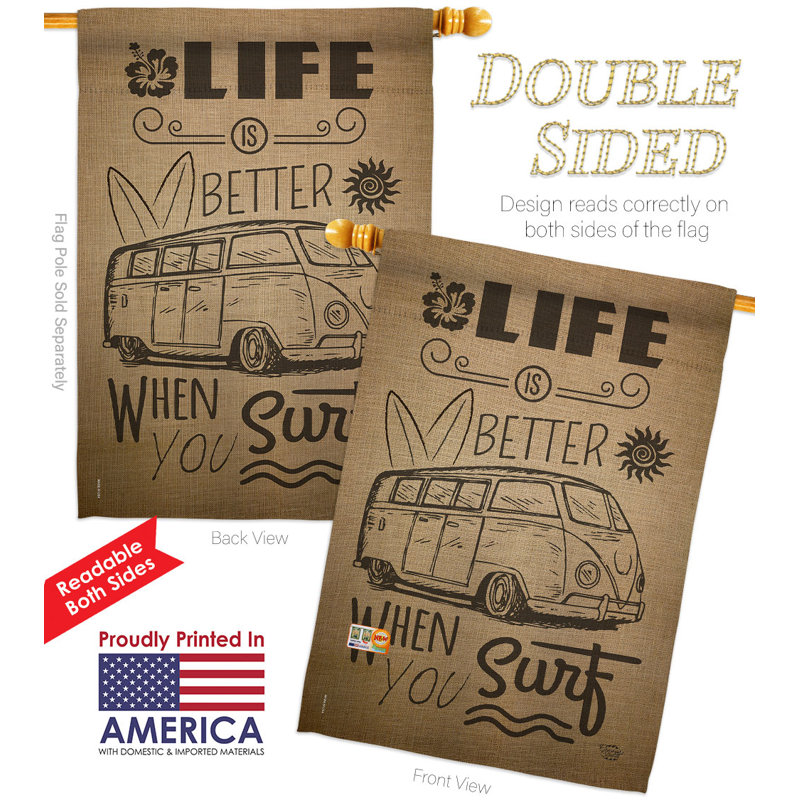 Double Sided 40'' H x 28'' W Polyester House Flag