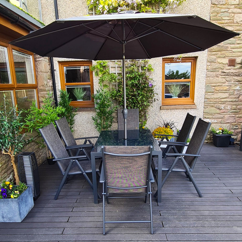 Ekkehardt 6 - Person Patio Dining Set with Rectangular Table