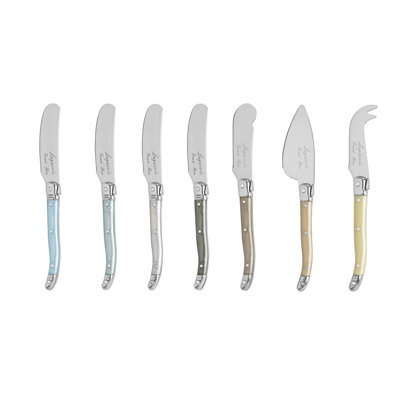 French Home Laguiole Mother 7 Piece Cheese Knife And Spreader Set