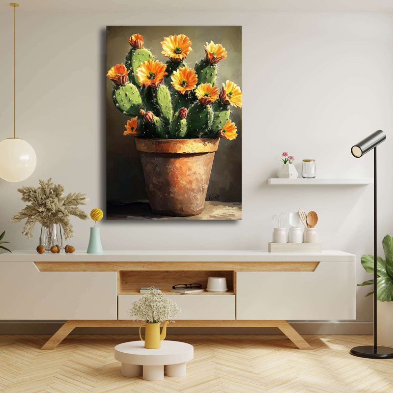 «Desert Bluming Cactus», art mural, H 39,4 po x l 27,6 po