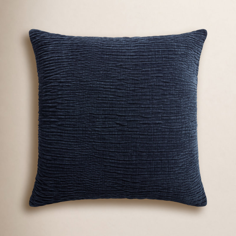 Housse de coussin rectangulaire Edan, Bleu marine, Polyester/ Bourre en polyester, 22 po x 22 po