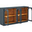 Buffet 4 portes - Bleu marine. Grand espace de rangement pour le salon. Étagères ajustables, construction robuste. Passe-câbles bleu marine. Parfait pour le salon.