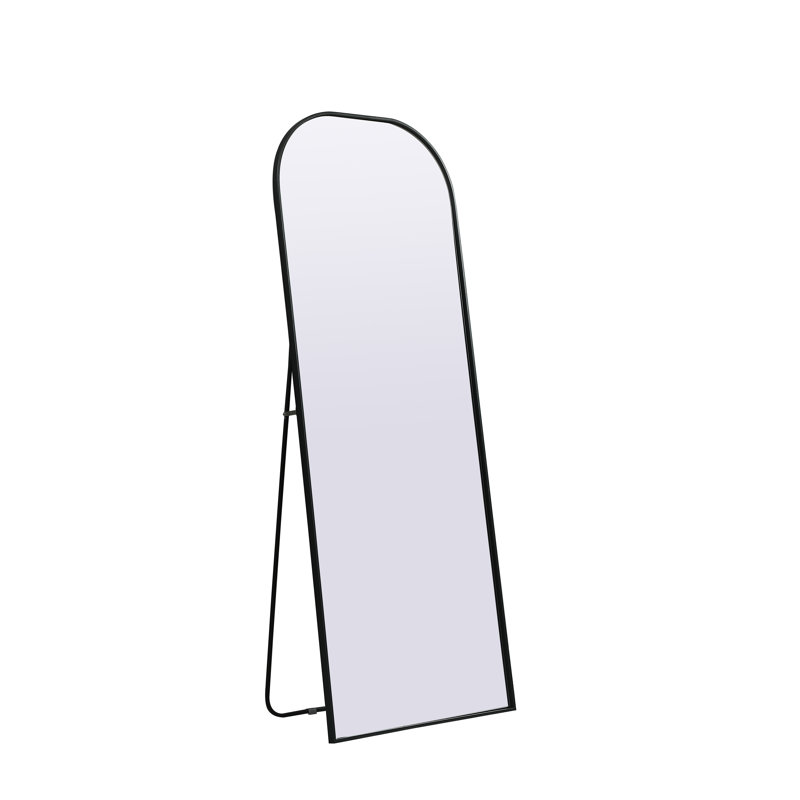 Sabine Metal Arch Floor Mirror, Black, 74" x 28"