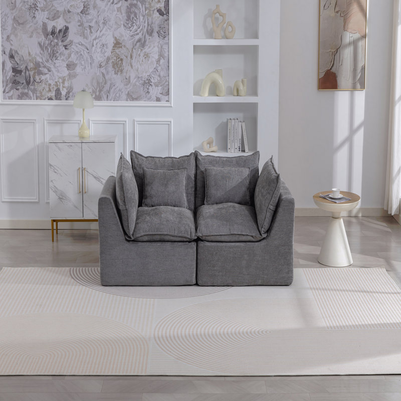 Canapé modulaire surdimensionné de 74,8 po de large avec canapé modulaire True Relax Comfy et sièges larges et profonds