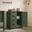 4-Tier Storage Cabinet With Drawer Bins And Open Shelving - Green Wooden Cabinet For Bathroom, Bedroom, Or Living Room Organization