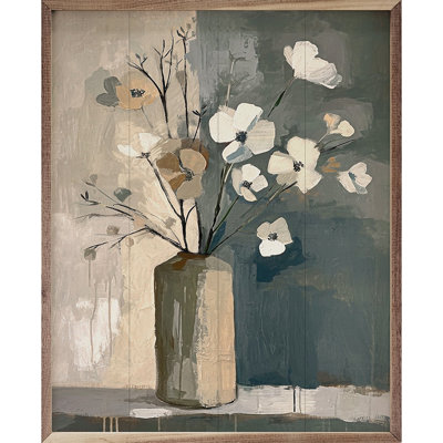 Neutral Floral Vase 3 By Accent Art Studio