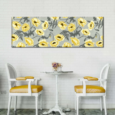 «Yellow Poppy Vines» sur impression sur toile