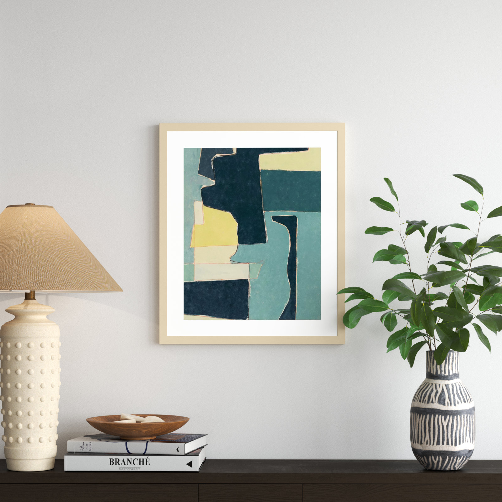 Blue Note II Painting by Rob Delamater, Black, 25" H x 21" W x 1" D