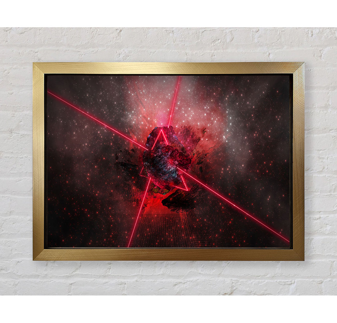 Red Lazer Triangle Gerahmter Druck