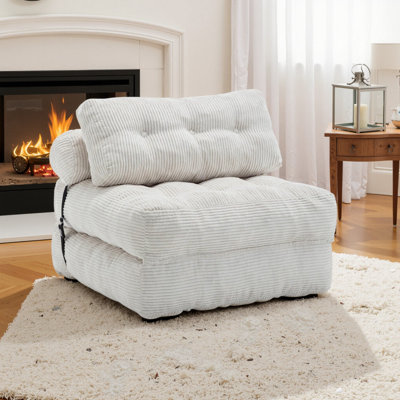 Fauteuil à billes en velours côtelé Compression