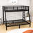Metal Frame Bunk Bed With Slats And Ladder-378349765-378349764