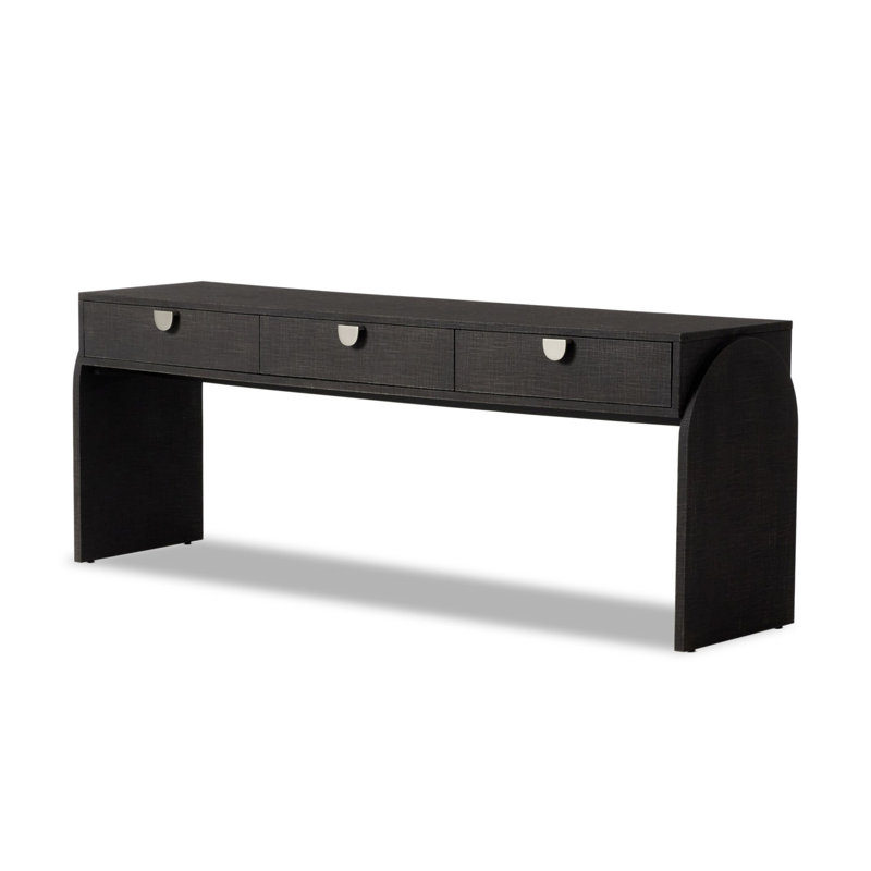Cressida 78'' W Console Table, Black Linen