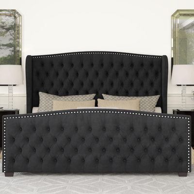 Boykins Upholstered Wingback Bed