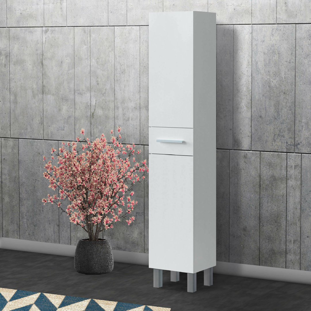 Dokerek bathroom column, Bathroom wall unit with 2 doors and 1 drawer, 35x31h182 cm