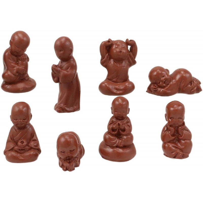 Ensemble de bouddha 8 pièces mini monks bouddha jizo en plusieurs poses figurine Philly