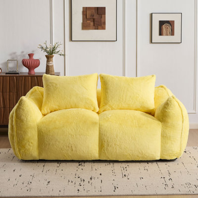  Fauteuil à billes moelleux et moelleux, fauteuil surdimensionné Chase à l'intérieur pour la chambre à coucher du salon, aucun assemblage requis Fauteuil de lecture confortable avec coussins